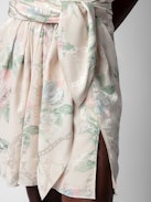 Joji Skirt - Women's off white floral wrap skirt.