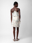 Joji Skirt - Women's off white floral wrap skirt.