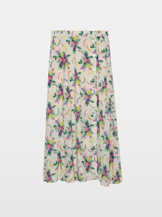 Skirt June - - Long, fluid skirt
- Soft Bouquet print
- Side button fastening