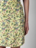 Joseline Skirt - Women's yellow floral midi skirt.