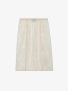 Justicia Skirt - Ecru lingerie-style midi skirt with floral lace.