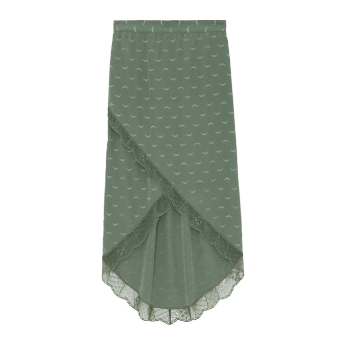 Zadig & Voltaire Jeudie Logo-print Midi Skirt In Green
