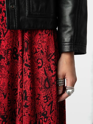 Joyo Skirt - Long flared skirt with Wild Voltaire print.