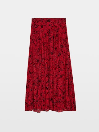 Joyo Skirt - Long flared skirt with Wild Voltaire print.