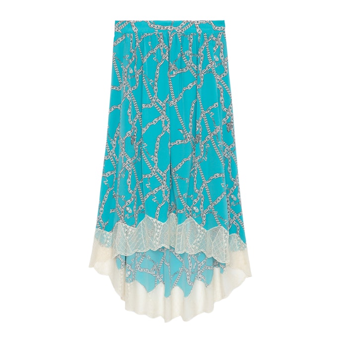 Shop Zadig & Voltaire Joslin Silk Skirt In Aqua