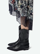 Joslin Skirt - Asymmetrical, mid-length lingerie-style skirt in printed viscose with exclusive French lace.