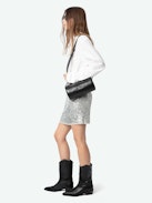 Justi Skirt - Short silver sequin mini skirt.