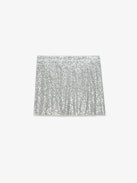 Justi Skirt - Short silver sequin mini skirt.