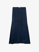 Jimeno Satin Skirt - Long viscose satin skirt with back slit, zip fastening and metal wings on the belt.