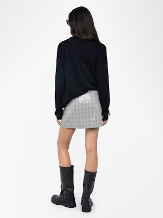 Jaime Skirt - Short straight tailored skirt with sequins, patch pockets at the front and zip fastening at the back.