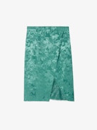 Julen Rock 100% Seide - Mittelanger Rock aus Seidenjacquard, Lingerie-Stil mit Spitze und Wickelschnitt.