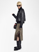 Jayla Skirt - Mid-length lingerie-inspired viscose skirt with lace.