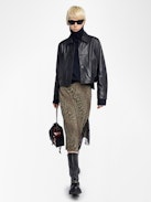 Jayla Skirt - Mid-length lingerie-inspired viscose skirt with lace.