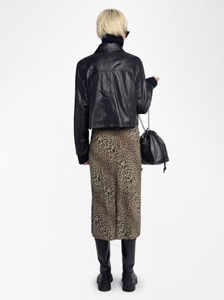 Jayla Skirt - Mid-length lingerie-inspired viscose skirt with lace.