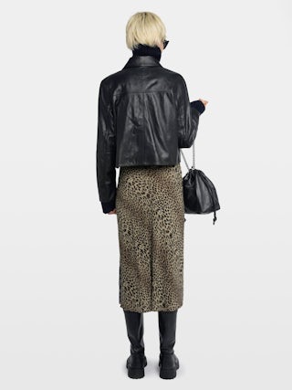 Jayla Skirt - Mid-length lingerie-inspired viscose skirt with lace.