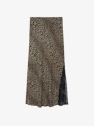 Jayla Skirt - Mid-length lingerie-inspired viscose skirt with lace.