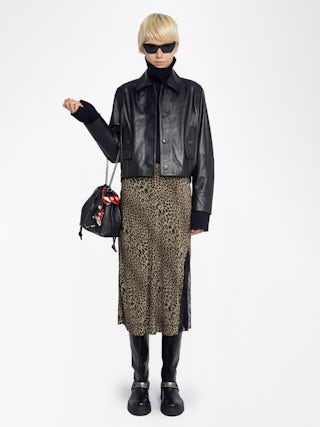 Jayla Skirt - Mid-length lingerie-inspired viscose skirt with lace.