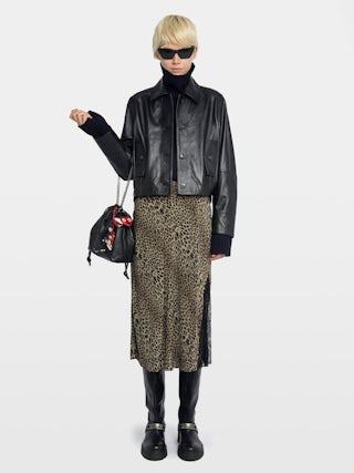 Jayla Skirt - Mid-length lingerie-inspired viscose skirt with lace.