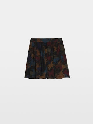 Jupe Jadys - Jupe courte en mousseline imprimée avec fente, fermeture fermeture zippée.