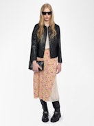 Jayla Skirt - Mid-length lingerie-inspired skirt in viscose with lace details.