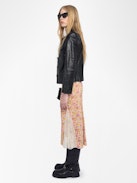 Jayla Skirt - Mid-length lingerie-inspired skirt in viscose with lace details.