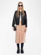 Jayla Skirt - Mid-length lingerie-inspired skirt in viscose with lace details.