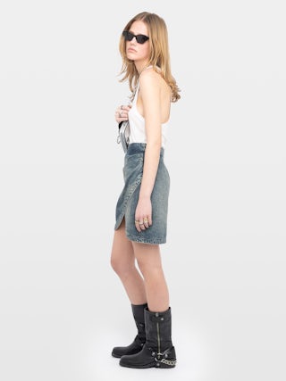 Skirt Julipe Denim - Short denim skirt.