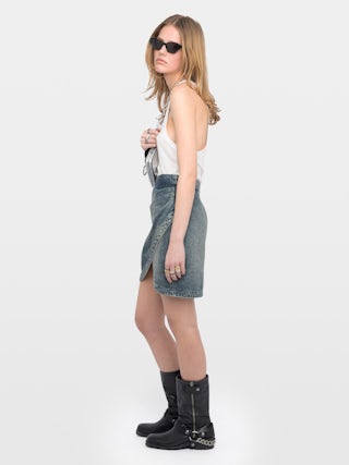Julipe Denim Skirt - Short denim skirt.