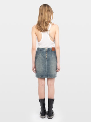 Skirt Julipe Denim - Short denim skirt.
