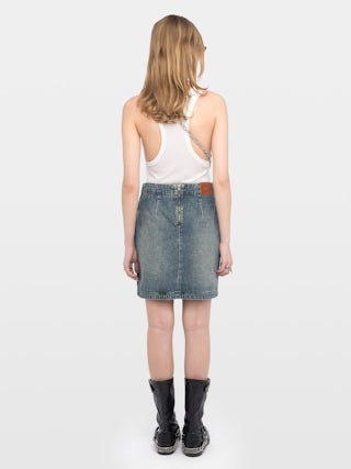 Julipe Denim Skirt - Short denim skirt.