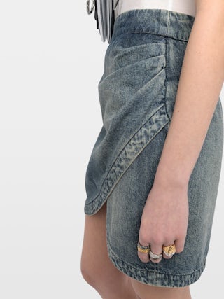 Julipe Denim Skirt - Short denim skirt.