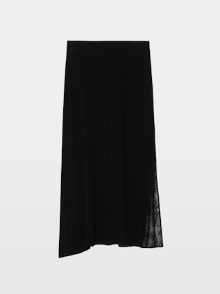 Jayla Skirt - Mid-length lingerie-inspired skirt in viscose with lace.