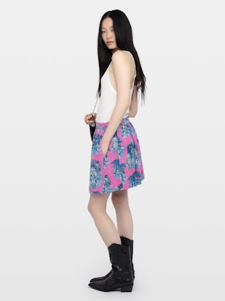 Rock Jadys - Kurzer Rock aus bedruckter Viskose.