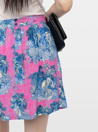 Rock Jadys - Kurzer Rock aus bedruckter Viskose.