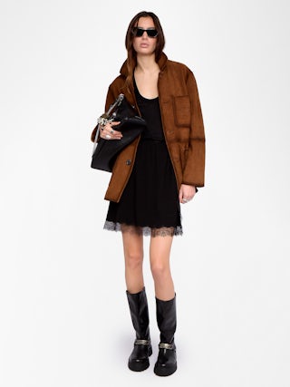 Rock Jarvisa - Kurzer Rock im Lingerie-Stil aus Viskose mit Spitze.