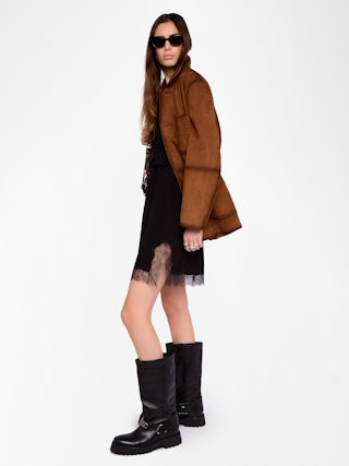 Rock Jarvisa - Kurzer Rock im Lingerie-Stil aus Viskose mit Spitze.