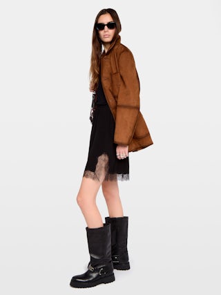 Jupe Jarvisa - Jupe courte esprit lingerie en viscose avec dentelle.