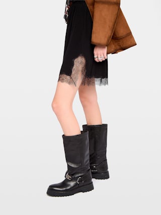 Jupe Jarvisa - Jupe courte esprit lingerie en viscose avec dentelle.