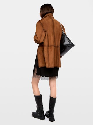 Jarvisa Skirt - Short lingerie-inspired skirt in viscose with lace.