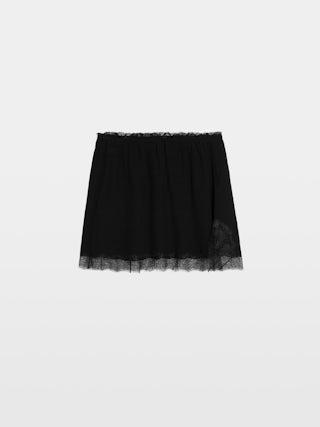 Jarvisa Skirt - Short lingerie-inspired skirt in viscose with lace.