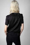 Top Tober Jac ZV Soie - Top en soie jacquard ZV noir femme