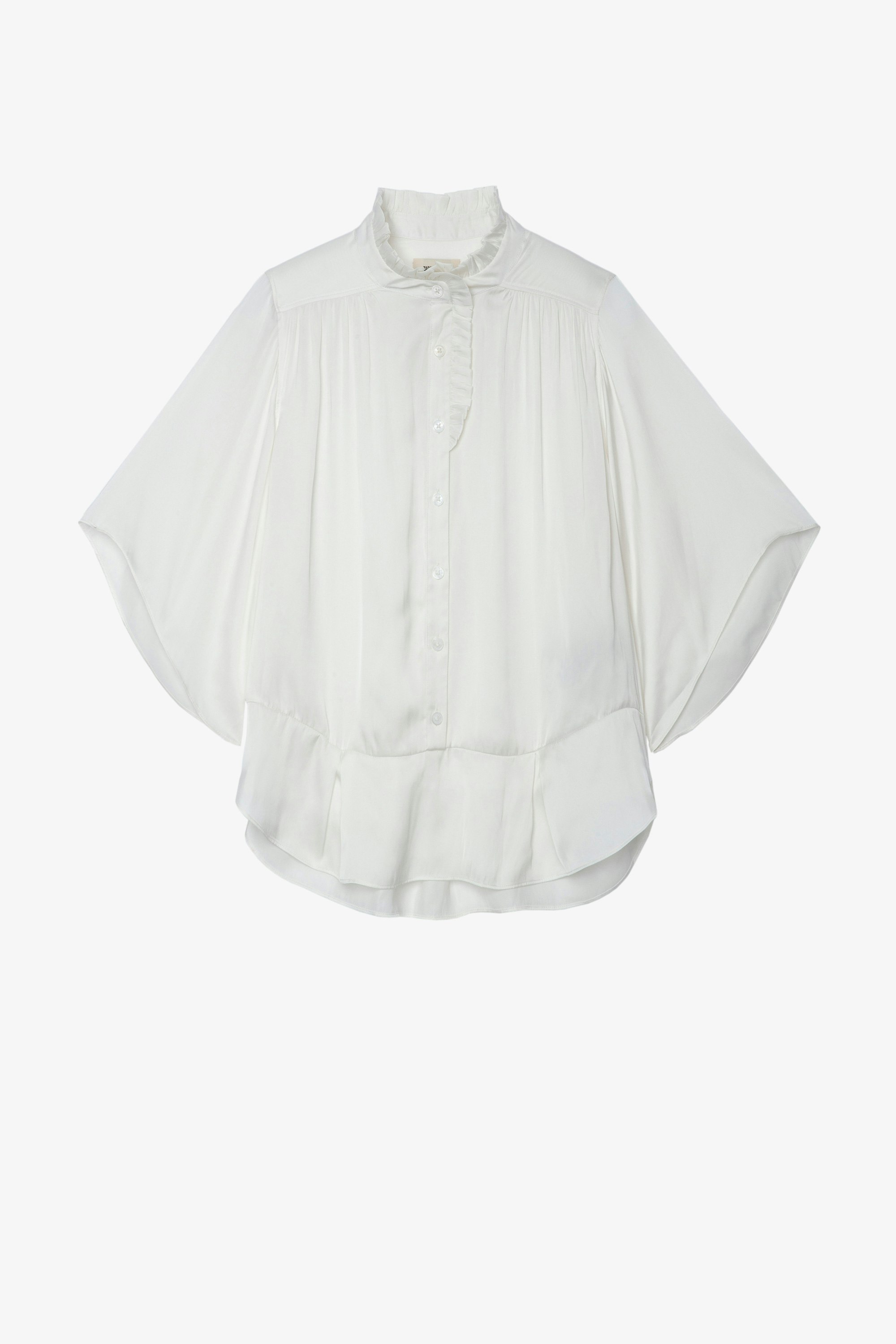Taro Satin Top - Women's white satin top.