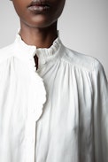 Taro Satin Top - Women's white satin top.