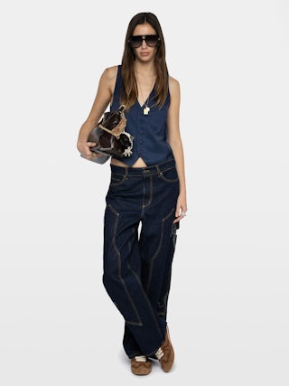 Chaleco Emaux Satén - Chaleco en satén japonés, cierre abotonado.