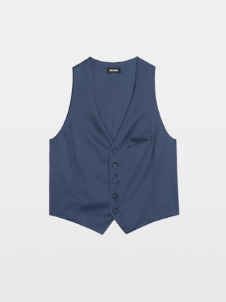 Waistcoat Emaux Satin - Waistcoat in Japanese satin, button fastening.