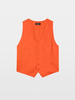 Gilet Emaux Satin - Gilet en satin japonais, fermeture boutonnée.