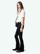Satin Top Topher - Satin top with short sleeves and button fastening.