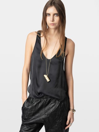 Top Tarys Satin - Top de tirantes de satén.