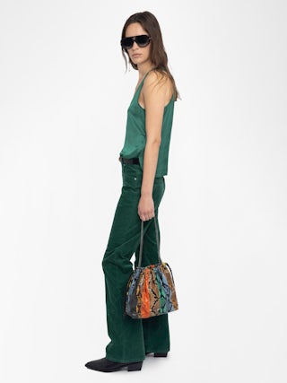 Top Tarys Satin - Top débardeur en satin avec strass wings au dos.