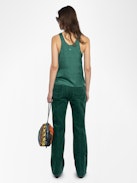 Top Tarys Satin - Top a canotta in raso con ali di strass sulla schiena.